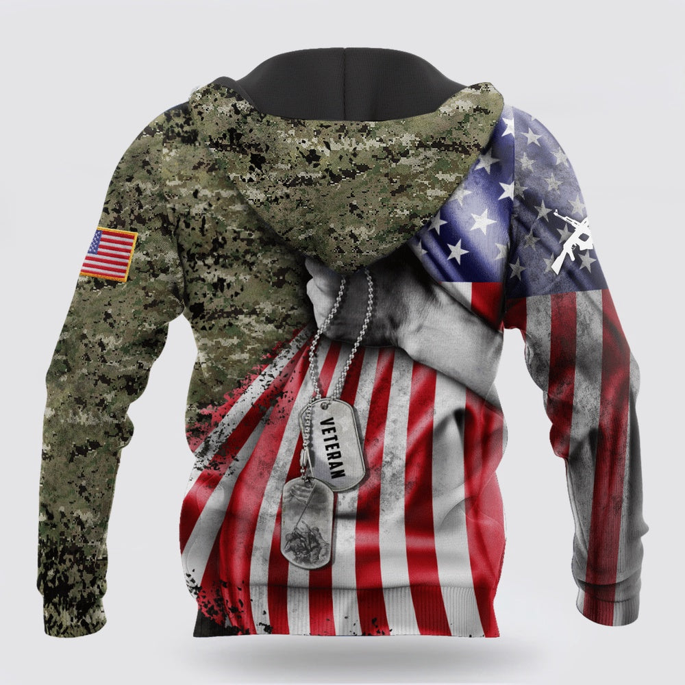 Us Army Hoodie, Us Army Tag Custom Name 3D Hoodie For Men And Women