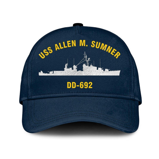 US Navy Ball Caps, Uss Allen M Sumner Dd-692 Classic Baseball Cap, Custom Embroidered Us Navy Ships Classic Cap, Navy Veteran Ball Caps