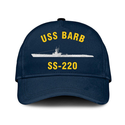 US Navy Ball Caps, Uss Barb Ss-220 Classic Baseball Cap, Custom Embroidered Us Navy Ships Classic Cap, Navy Veteran Ball Caps