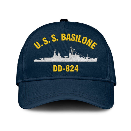 US Navy Ball Caps, Uss Basilone Dd-824 Classic Cap, Custom Embroidered Us Navy Ships Classic Baseball Cap, Navy Veteran Ball Caps