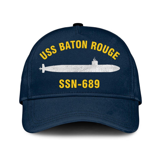 US Navy Ball Caps, Uss Baton Rouge Ssn-689 Classic Baseball Cap, Custom Embroidered Us Navy Ships Classic Cap, Navy Veteran Ball Caps
