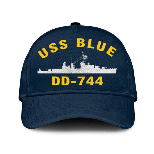 US Navy Ball Caps, Uss Blue Dd-744 Classic Baseball Cap, Custom Embroidered Us Navy Ships Classic Cap, Navy Veteran Ball Caps