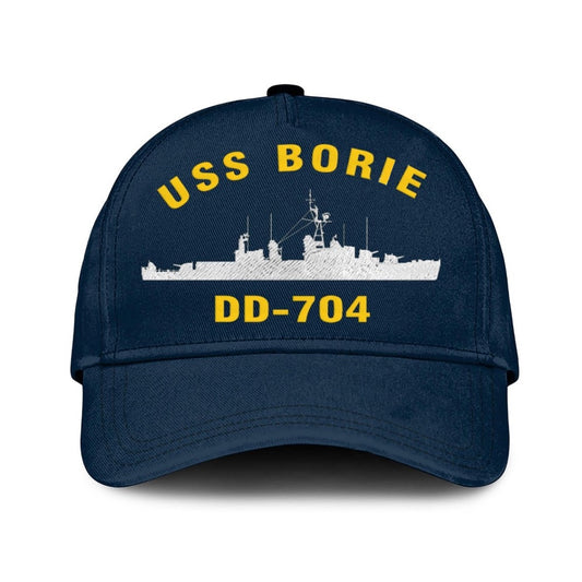 US Navy Ball Caps, Uss Borie Dd-704 Classic Baseball Cap, Custom Embroidered Us Navy Ships Classic Cap, Navy Veteran Ball Caps