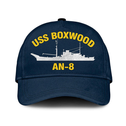 US Navy Ball Caps, Uss Boxwood An-8 Classic Baseball Cap, Custom Embroidered Us Navy Ships Classic Cap, Navy Veteran Ball Caps