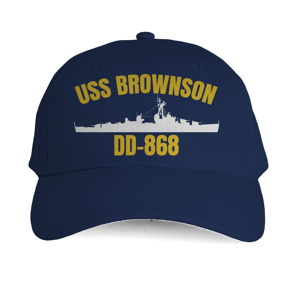 US Navy Ball Caps, Uss Brownson Dd-868 Classic Baseball Cap, Custom Embroidered Us Navy Ships Classic Cap, Navy Veteran Ball Caps