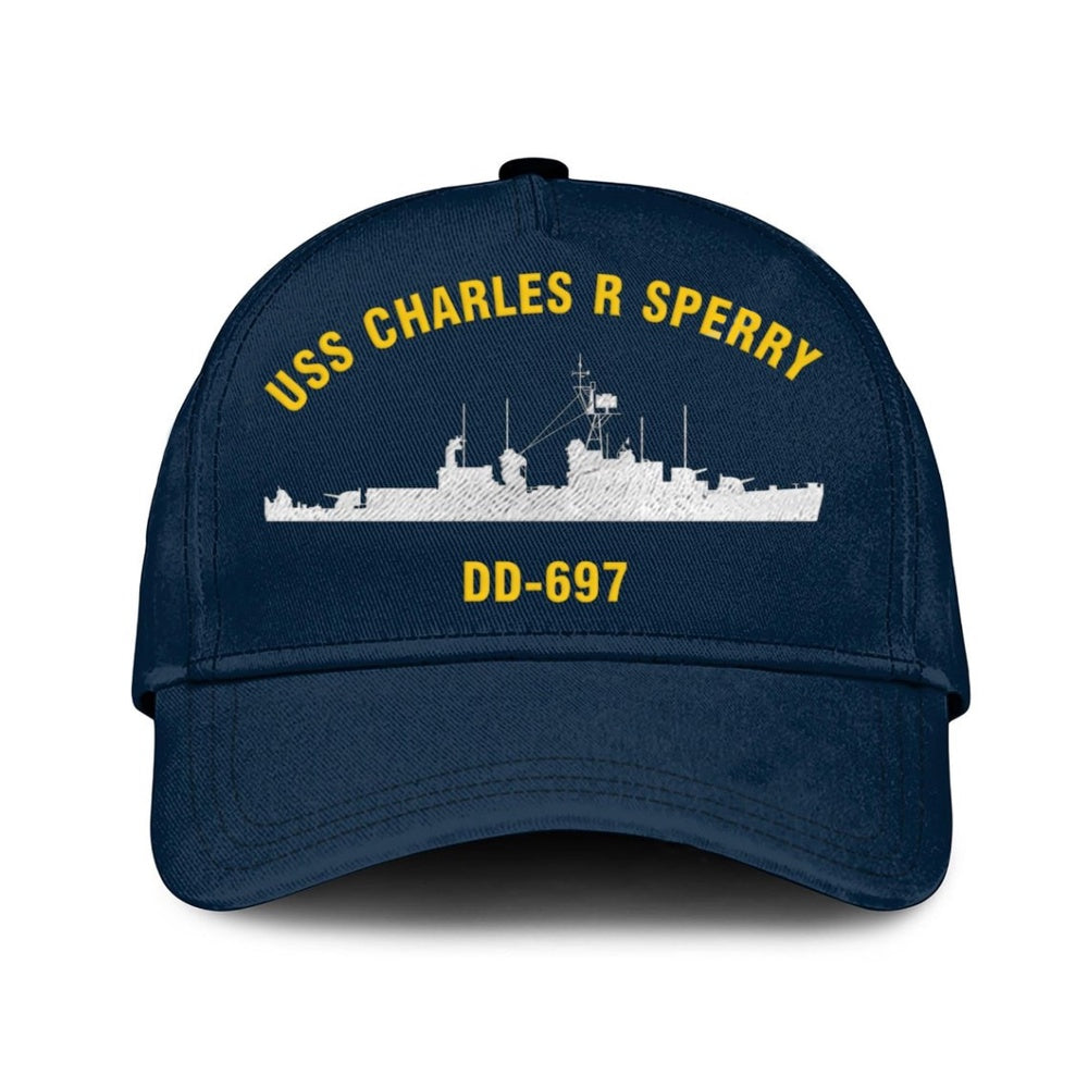 US Navy Ball Caps, Uss Charles S Sperry Dd-697 Classic Baseball Cap, Custom Embroidered Us Navy Ships Classic Cap, Navy Veteran Ball Caps