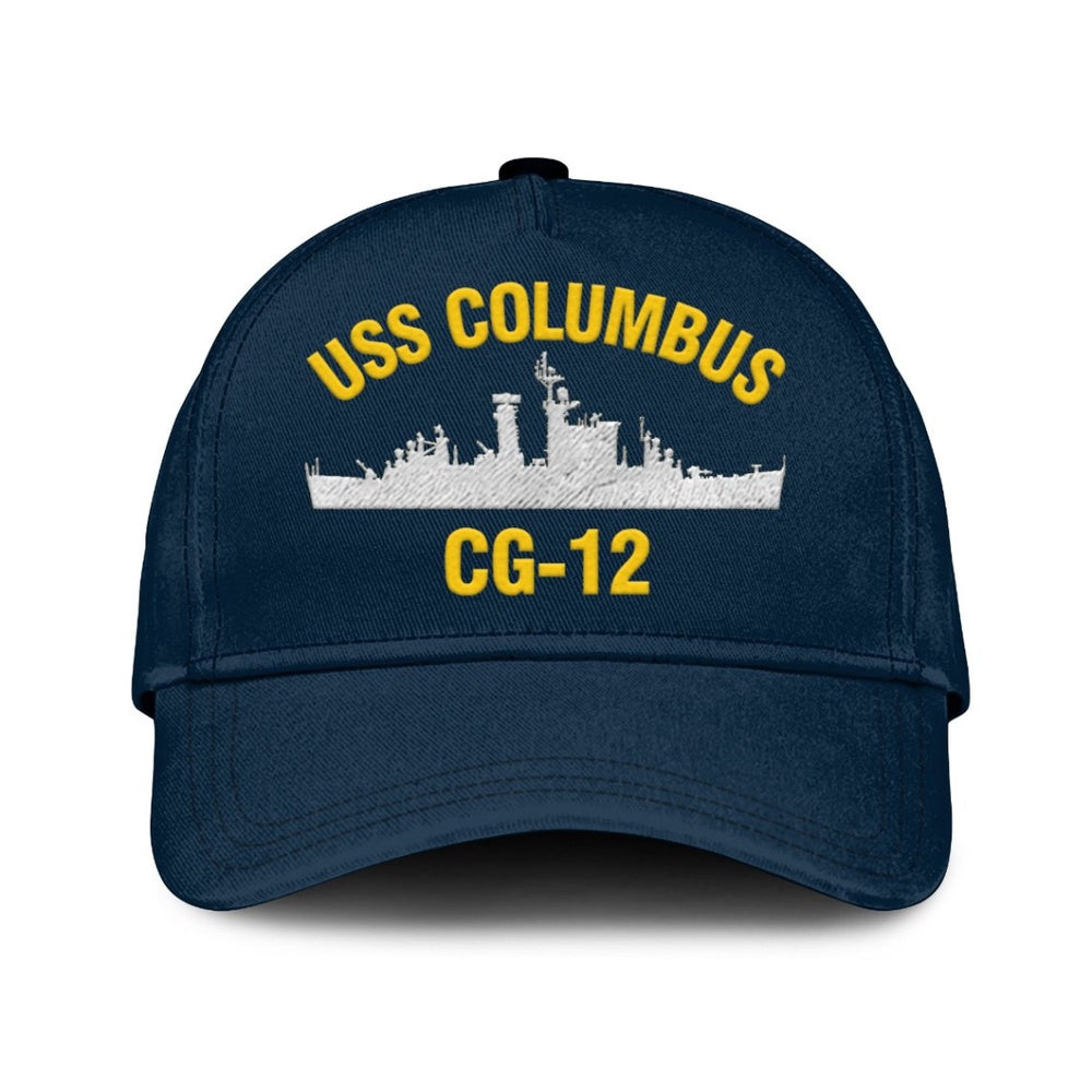 US Navy Ball Caps, Uss Columbus Cg-12 Classic Cap, Custom Embroidered Us Navy Ships Classic Baseball Cap, Navy Veteran Ball Caps