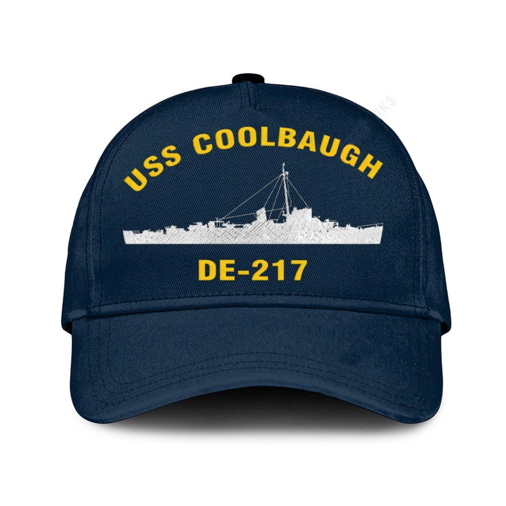 US Navy Ball Caps, Uss Coolbaugh De-217 Classic Baseball Cap, Custom Embroidered Us Navy Ships Classic Cap, Navy Veteran Ball Caps