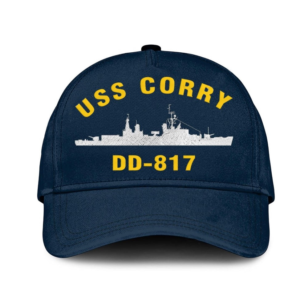 US Navy Ball Caps, Uss Corry Dd-817 Classic Baseball Cap, Custom Embroidered Us Navy Ships Classic Cap, Navy Veteran Ball Caps