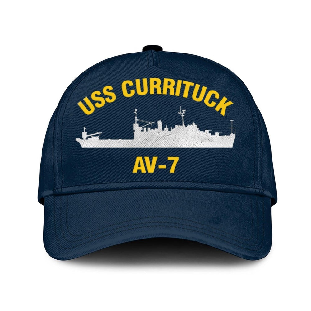 US Navy Ball Caps, Uss Currituck Av-7 Classic Baseball Cap, Custom Embroidered Us Navy Ships Classic Cap, Navy Veteran Ball Caps
