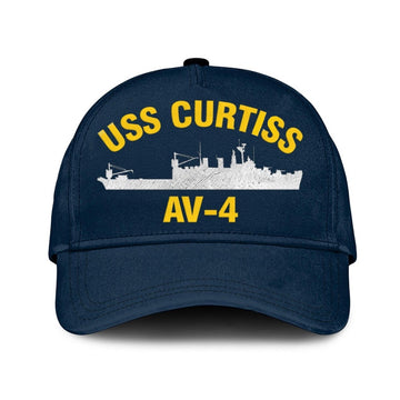 US Navy Ball Caps, Uss Curtiss Av-4 Classic Baseball Cap, Custom Embroidered Us Navy Ships Classic Cap, Navy Veteran Ball Caps