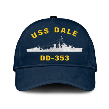 US Navy Ball Caps, Uss Dale Dd-353 Classic Baseball Cap, Custom Embroidered Us Navy Ships Classic Cap, Navy Veteran Ball Caps