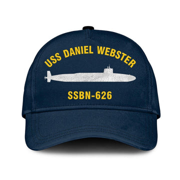 US Navy Ball Caps, Uss Daniel Webster Ssbn-626 Classic Baseball Cap, Custom Embroidered Us Navy Ships Classic Cap, Navy Veteran Ball Caps