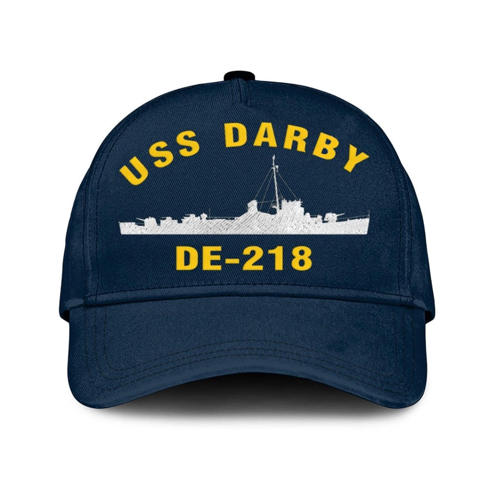 US Navy Ball Caps, Uss Darby De-218 Classic Baseball Cap, Custom Embroidered Us Navy Ships Classic Cap, Navy Veteran Ball Caps