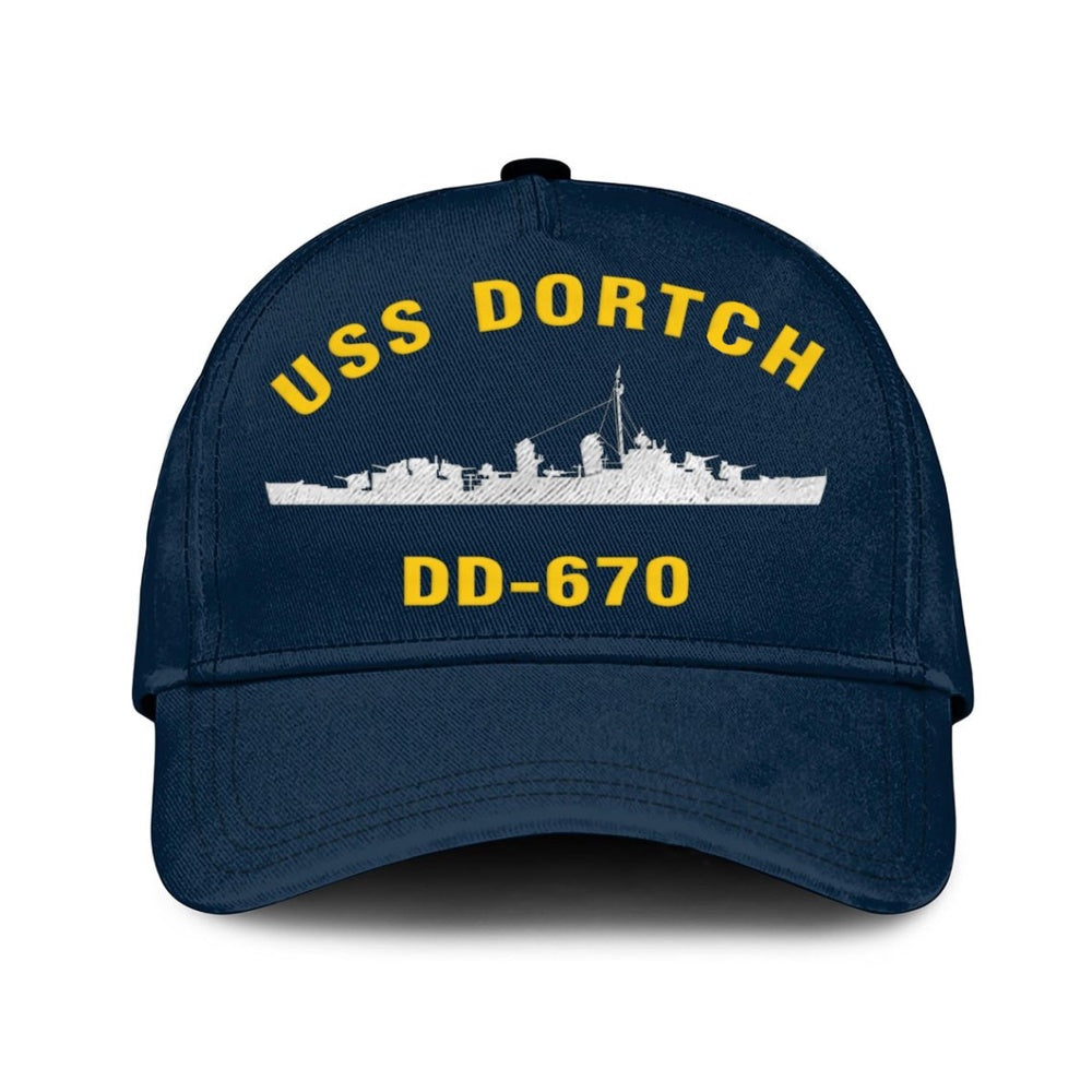 US Navy Ball Caps, Uss Dortch Dd-670 Classic Baseball Cap, Custom Embroidered Us Navy Ships Classic Cap, Navy Veteran Ball Caps