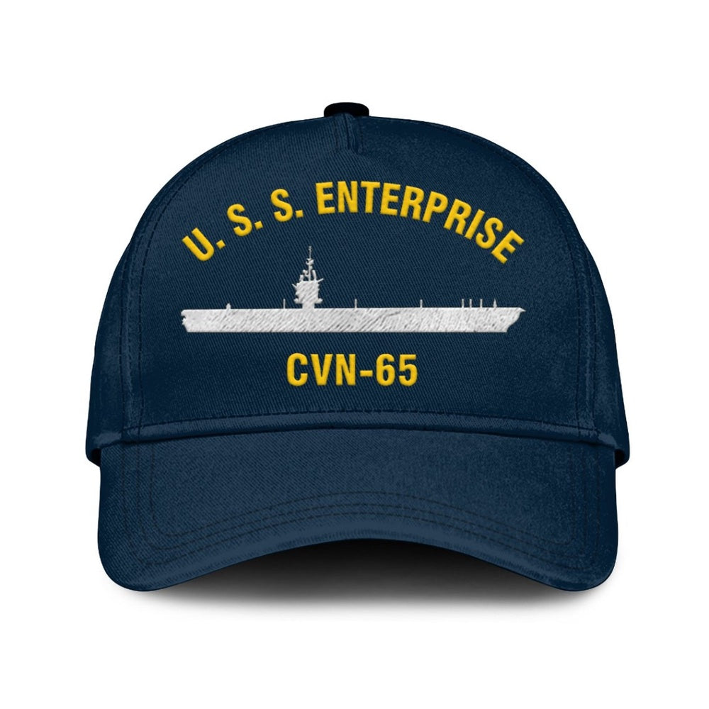 US Navy Ball Caps, Uss Enterprise Cvn-65 Classic Cap, Custom Embroidered Us Navy Ships Classic Baseball Cap, Navy Veteran Ball Caps