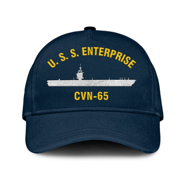 US Navy Ball Caps, Uss Enterprise Cvn-65 Classic Cap, Custom Embroidered Us Navy Ships Classic Baseball Cap, Navy Veteran Ball Caps