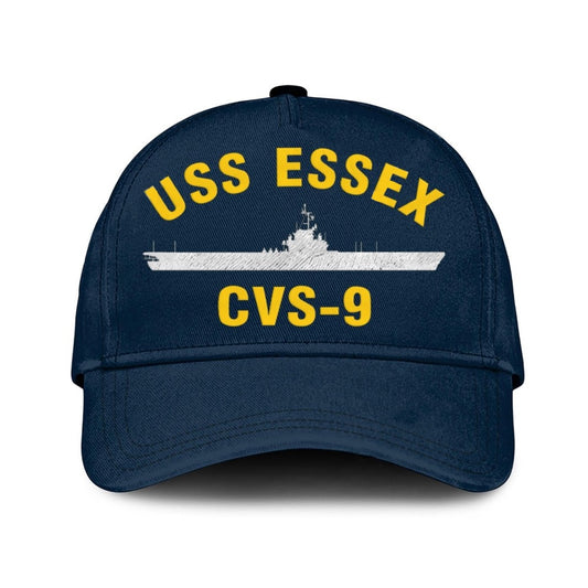 US Navy Ball Caps, Uss Essex Cvs-9 Classic Baseball Cap, Custom Embroidered Us Navy Ships Classic Cap, Navy Veteran Ball Caps