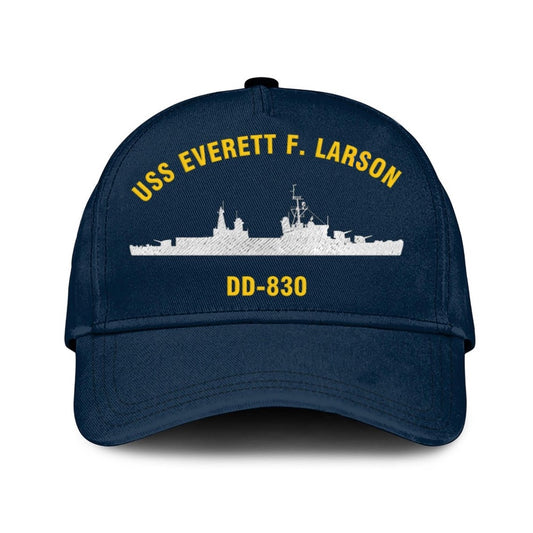 US Navy Ball Caps, Uss Everett F Larson Dd-830 Classic Baseball Cap, Custom Embroidered Us Navy Ships Classic Cap, Navy Veteran Ball Caps