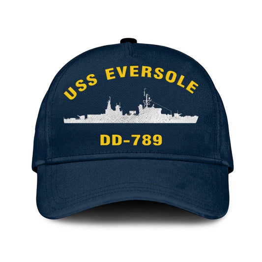 US Navy Ball Caps, Uss Eversole Dd-789 Classic Baseball Cap, Custom Embroidered Us Navy Ships Classic Cap, Navy Veteran Ball Caps