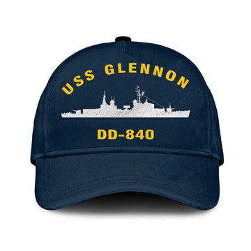 US Navy Ball Caps, Uss Glennon Dd 840 Classic Baseball Cap, Custom Embroidered Us Navy Ships Classic Cap, Navy Veteran Ball Caps