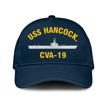 US Navy Ball Caps, Uss Hancock Cva-19 Classic Cap, Custom Embroidered Us Navy Ships Classic Baseball Cap, Navy Veteran Ball Caps