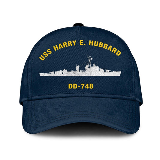 US Navy Ball Caps, Uss Harry E Hubbard Dd-748 Classic Baseball Cap, Custom Embroidered Us Navy Ships Classic Cap, Navy Veteran Ball Caps