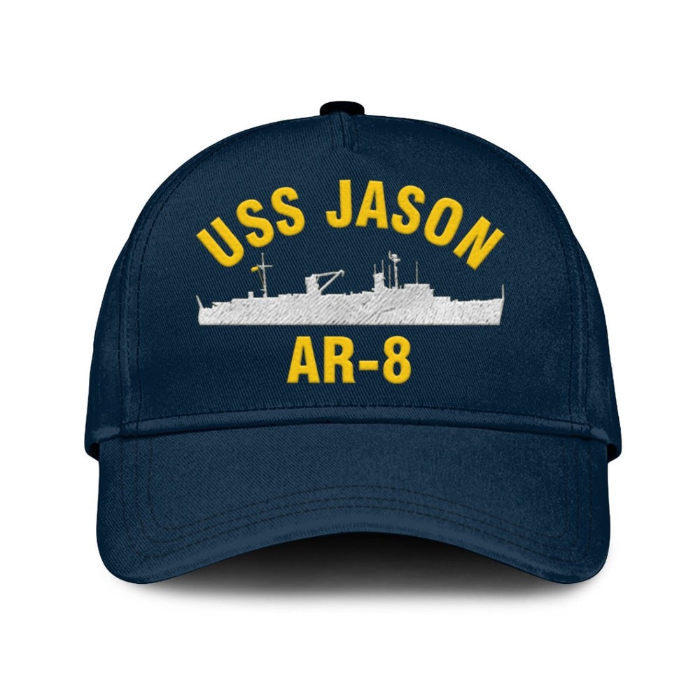 US Navy Ball Caps, Uss Jason Ar-8 Classic Cap, Custom Embroidered Us Navy Ships Classic Baseball Cap, Navy Veteran Ball Caps