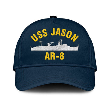 US Navy Ball Caps, Uss Jason Ar-8 Classic Cap, Custom Embroidered Us Navy Ships Classic Baseball Cap, Navy Veteran Ball Caps
