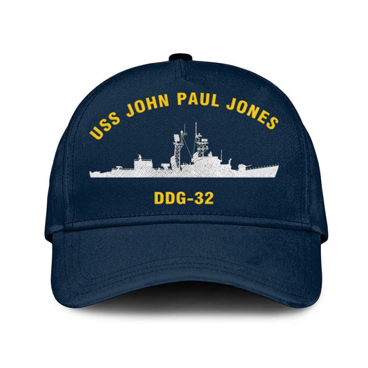 US Navy Ball Caps, Uss John Paul Jones Ddg-32 Classic Baseball Cap, Custom Embroidered Us Navy Ships Classic Cap, Navy Veteran Ball Caps