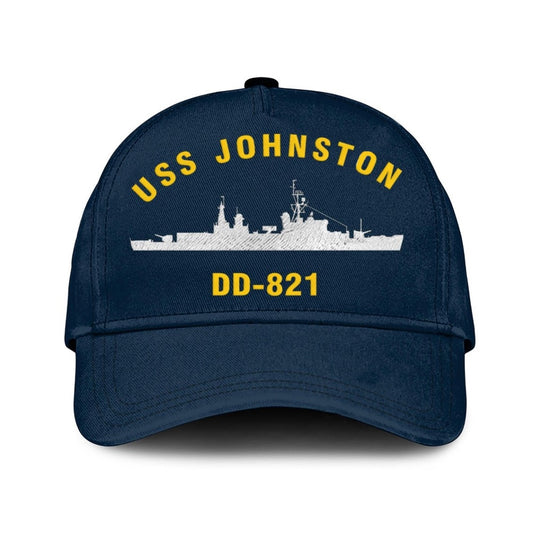 US Navy Ball Caps, Uss Johnston Dd-821 Classic Baseball Cap, Custom Embroidered Us Navy Ships Classic Cap, Navy Veteran Ball Caps