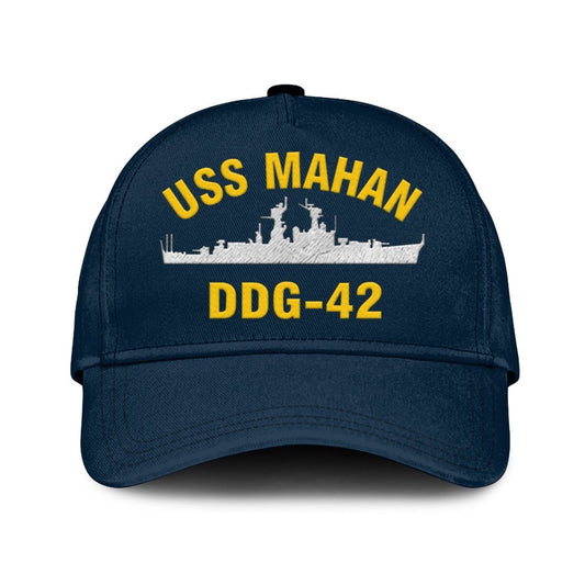 US Navy Ball Caps, Uss Mahan Ddg-42 Classic Cap, Custom Embroidered Us Navy Ships Classic Baseball Cap, Navy Veteran Ball Caps