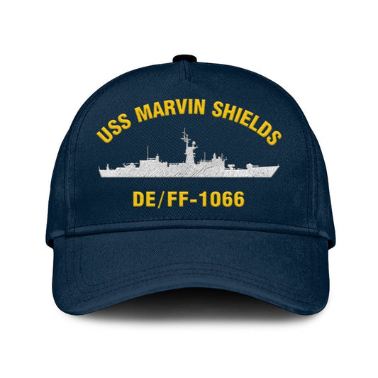 US Navy Ball Caps, Uss Marvin Shields De_ff-1066 Classic Cap, Custom Embroidered Us Navy Ships Classic Baseball Cap, Navy Veteran Ball Caps
