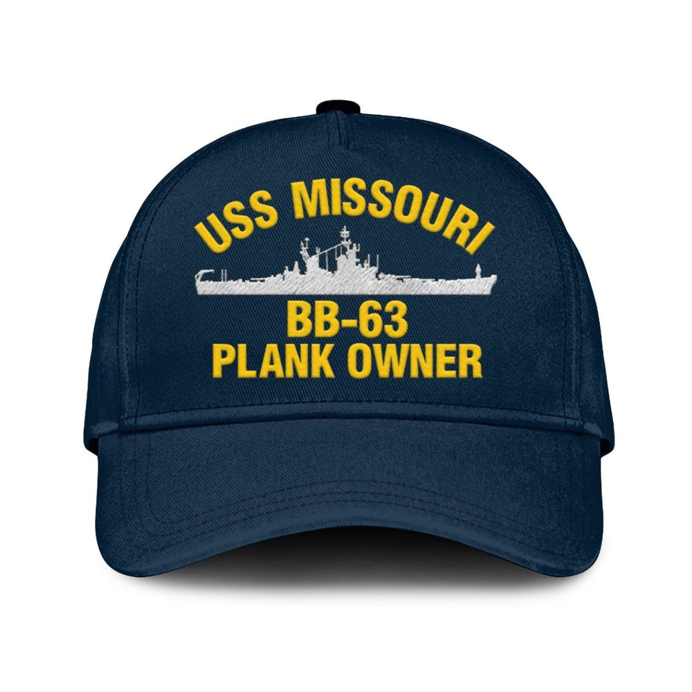 US Navy Ball Caps, Uss Missouri Bb-63 Plank Owner Classic Cap, Custom Embroidered Us Navy Ships Classic Baseball Cap, Navy Veteran Ball Caps