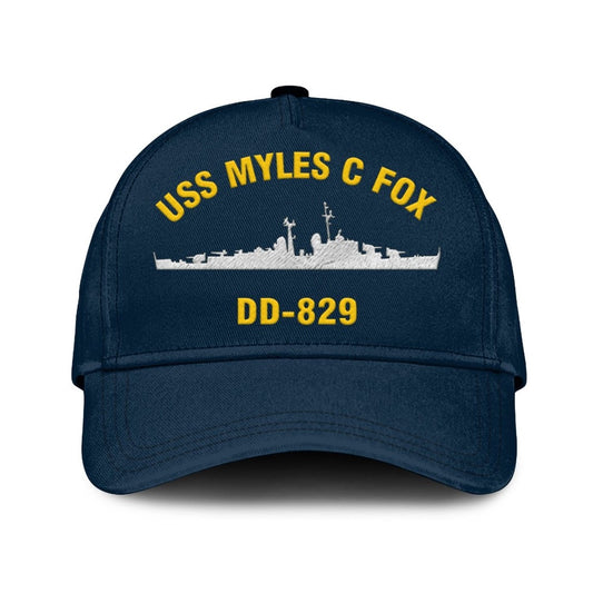 US Navy Ball Caps, Uss Myles C Fox Dd-829 Classic Cap, Custom Embroidered Us Navy Ships Classic Baseball Cap, Navy Veteran Ball Caps