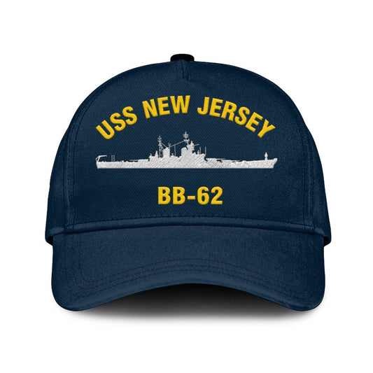 US Navy Ball Caps, Uss New Jersey Bb-62 Classic Cap, Custom Embroidered Us Navy Ships Classic Baseball Cap, Navy Veteran Ball Caps