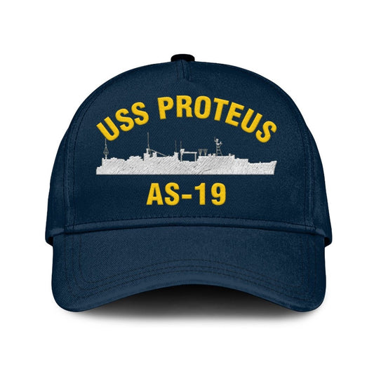 US Navy Ball Caps, Uss Proteus As-19 Classic Cap, Custom Embroidered Us Navy Ships Classic Baseball Cap, Navy Veteran Ball Caps