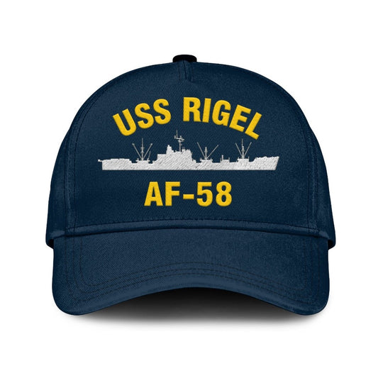 US Navy Ball Caps, Uss Rigel Af-58 Classic Cap, Custom Embroidered Us Navy Ships Classic Baseball Cap, Navy Veteran Ball Caps