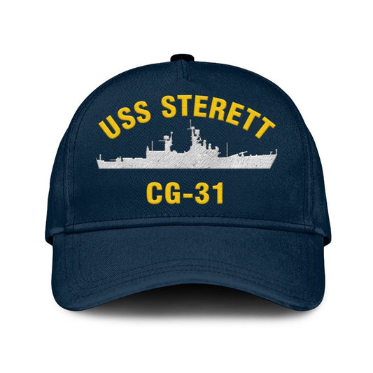 US Navy Ball Caps, Uss Sterett Cg-31 Classic Cap, Custom Embroidered Us Navy Ships Classic Baseball Cap, Navy Veteran Ball Caps