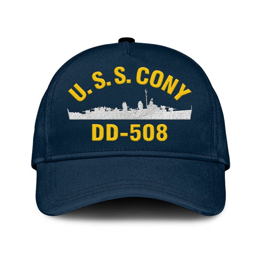 US Navy Ball Caps, Usscony Dd-508 Classic Cap, Custom Embroidered Us Navy Ships Classic Baseball Cap, Navy Veteran Ball Caps