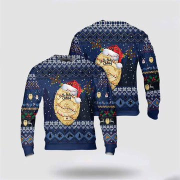 US Navy Command Master-At-Arms CMAA Badge Christmas AOP Sweater 3D, Sweater For Military Personnel
