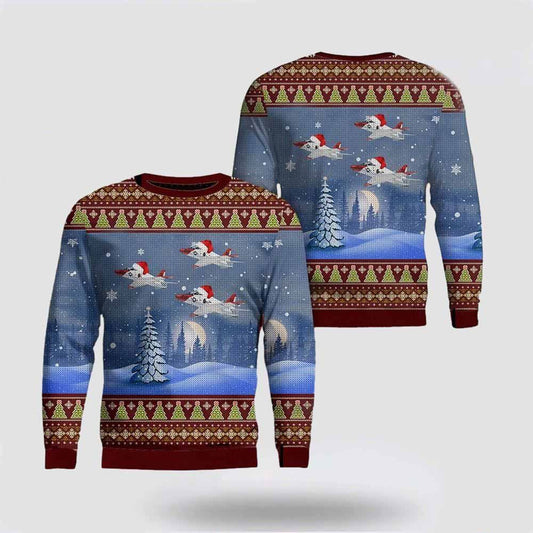 US Navy McDonnell Douglas T-45 Goshawk Christmas AOP Sweater 3D, Sweater For Military Personnel