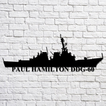US Navy Metal Sign, Paul Hamilton Ddg60 Navy Ship Metal Art, Custom Us Navy Ship Cut Metal Sign, Navy Veteran Metal Sign