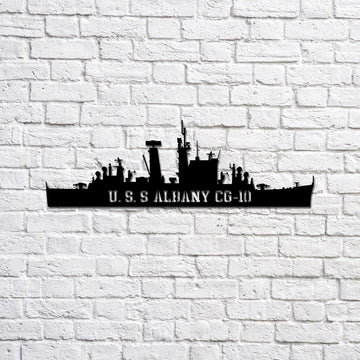 US Navy Metal Sign, USS Albany CG10 Navy Ship Metal Sign, Memory Wall Metal Sign Laser Cut Metal Signs, Navy Veteran Metal Sign
