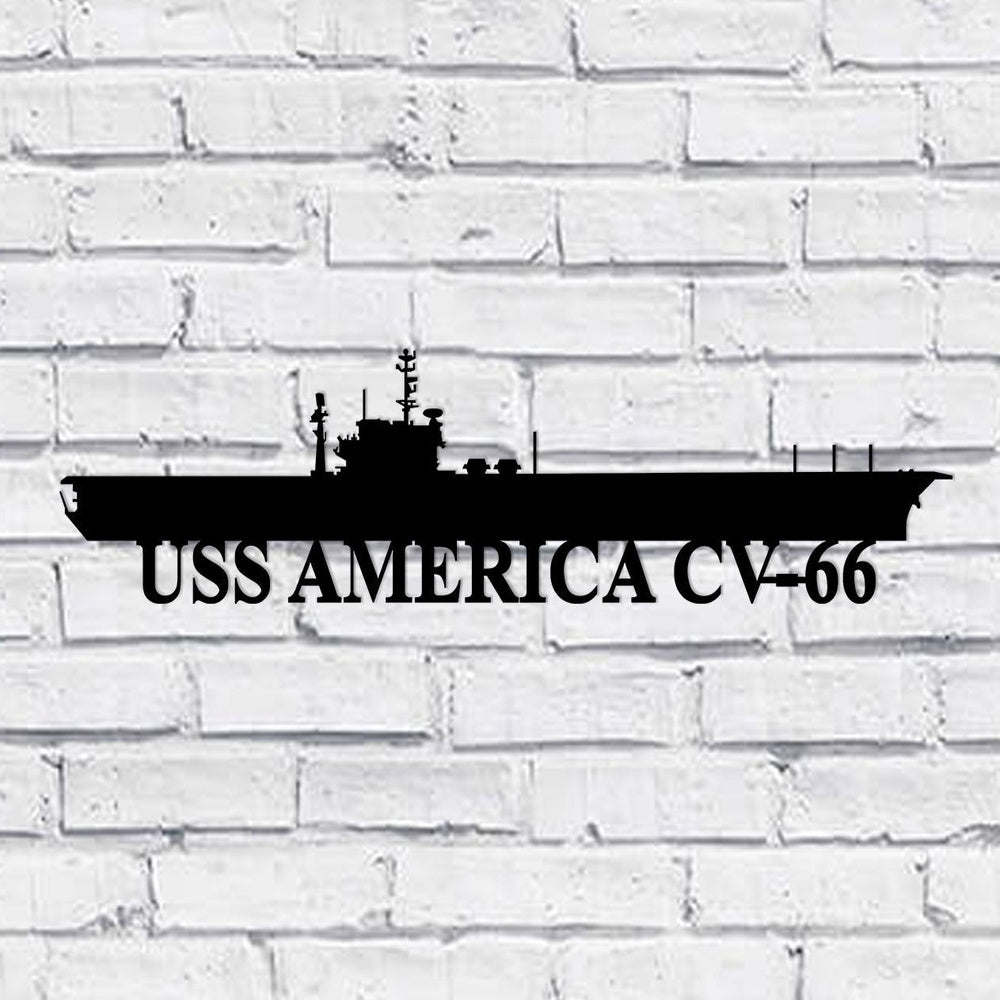 US Navy Metal Sign, USS America CV66 Navy Ship Metal Sign, Memory Wall Metal Sign Laser Cut Metal Signs, Navy Veteran Metal Sign