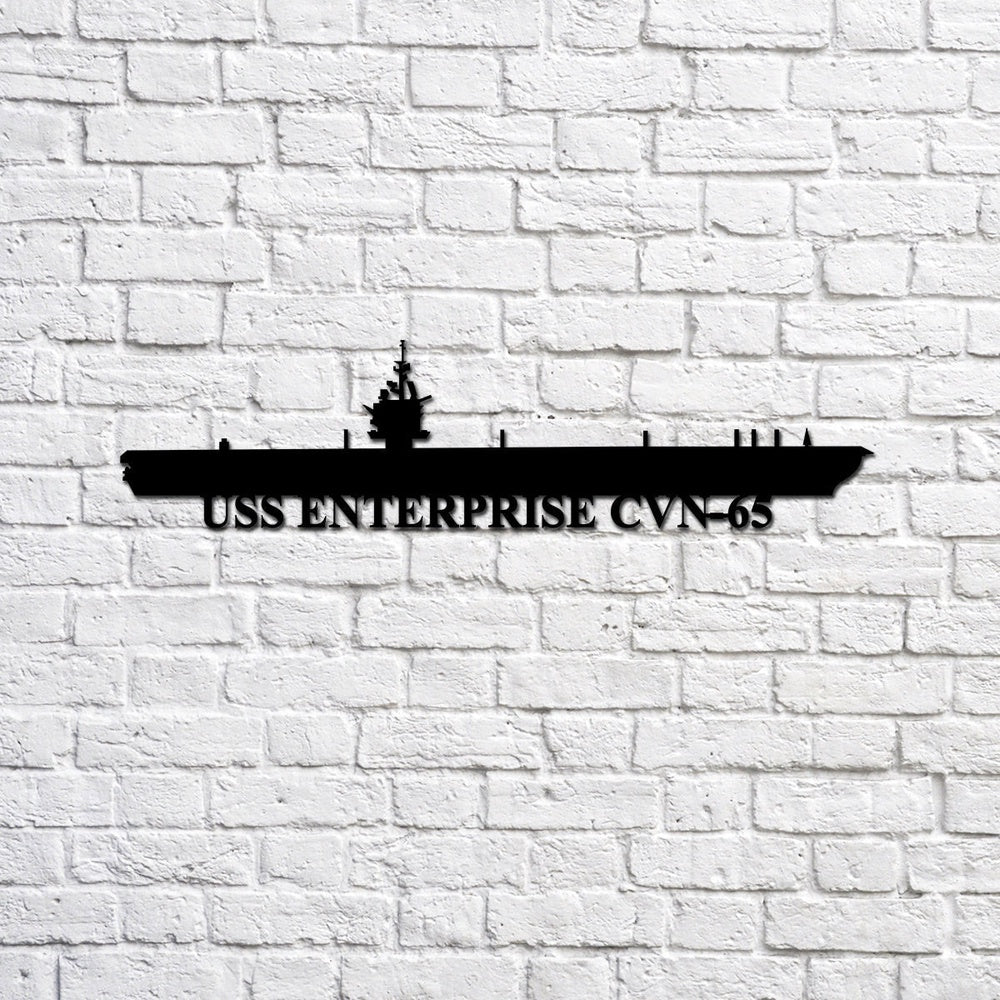 US Navy Metal Sign, USS Enterprise CVN65 Navy Ship Metal Sign, Memory Wall Metal Sign Laser Cut Metal Signs, Navy Veteran Metal Sign