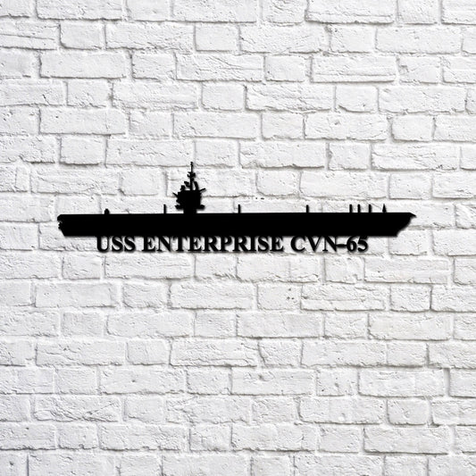 US Navy Metal Sign, USS Enterprise CVN65 Navy Ship Metal Sign, Memory Wall Metal Sign Laser Cut Metal Signs, Navy Veteran Metal Sign