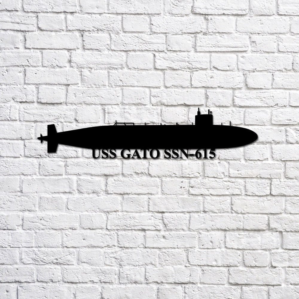 US Navy Metal Sign, USS Gato SSN615 submarine Navy Ship Metal Sign, Memory Wall Metal Sign Laser Cut Metal Signs, Navy Veteran Metal Sign
