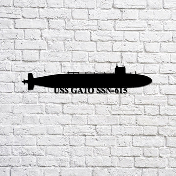 US Navy Metal Sign, USS Gato SSN615 submarine Navy Ship Metal Sign, Memory Wall Metal Sign Laser Cut Metal Signs, Navy Veteran Metal Sign