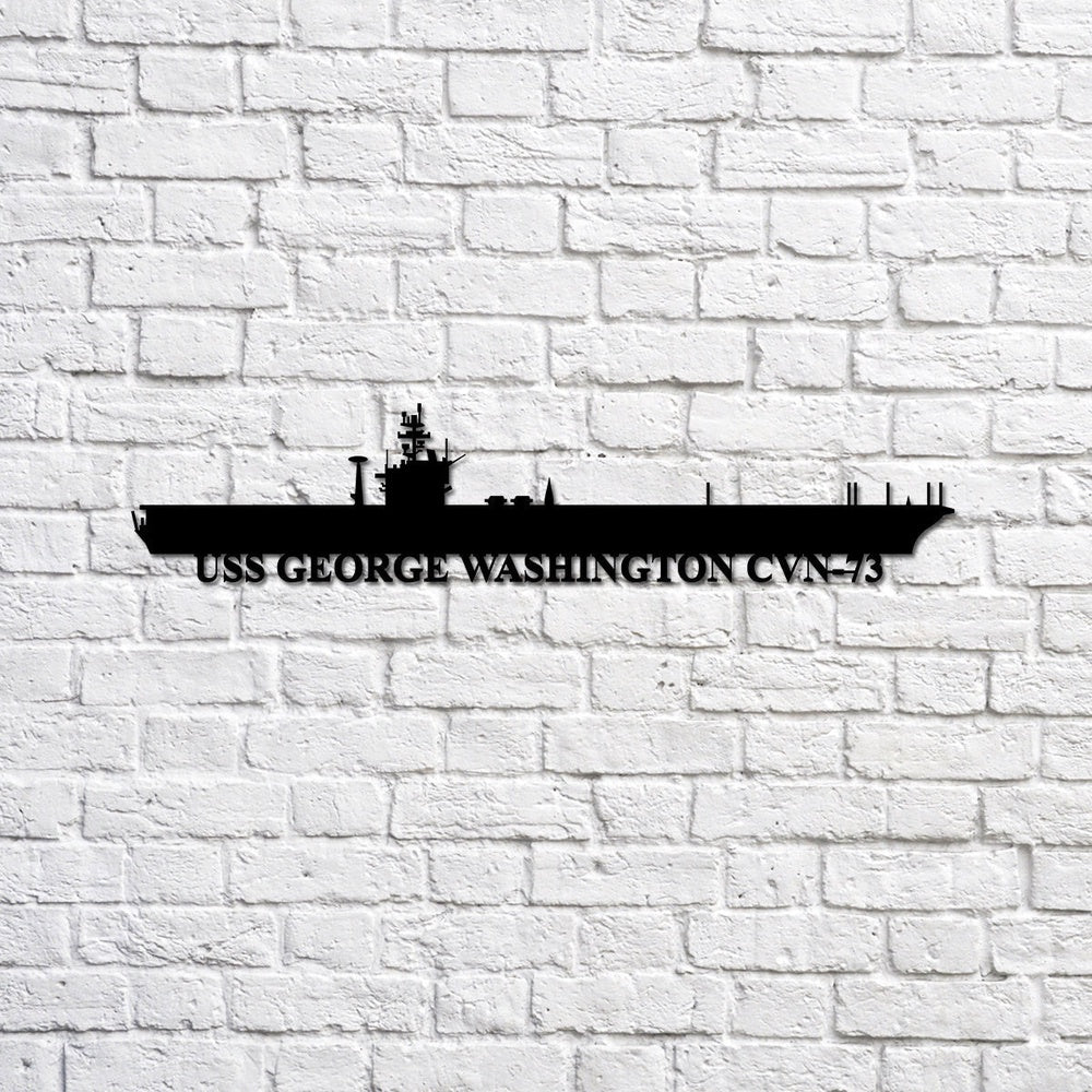 US Navy Metal Sign, USS George Washington CVN73 Navy Ship Metal Sign, Memory Wall Metal Sign Laser Cut Metal Signs, Navy Veteran Metal Sign